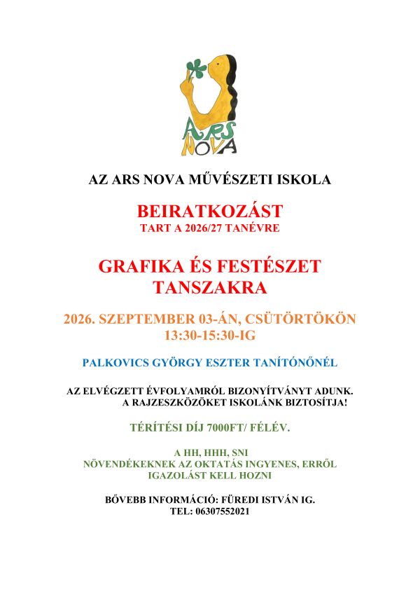 Grafika szakkörre való beiratkozás